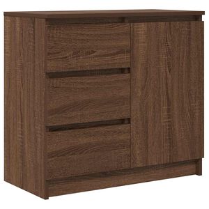 vidaXL Sideboard mit Schublade Braun Eichen-Optik 71x35x65 cm