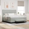 vidaXL Boxspringbett mit Matratze Hellgrau 180 x 200 cm Samt