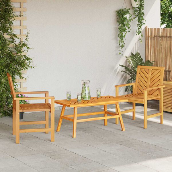 vidaXL Garten-Lounge-Set 3 pcs Braun Massivholz Akazie