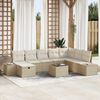vidaXL Gartensofa-set mit Kissen 9 pcs Beige Poly-Rattan
