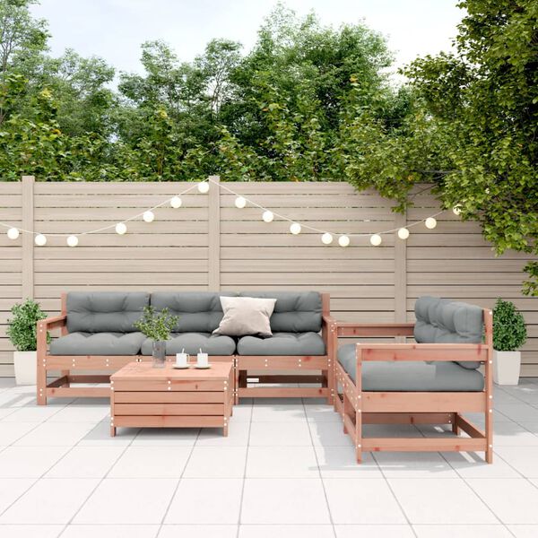 vidaXL 6-tlg. Garten-Lounge-Set mit Kissen Massivholz Douglasie