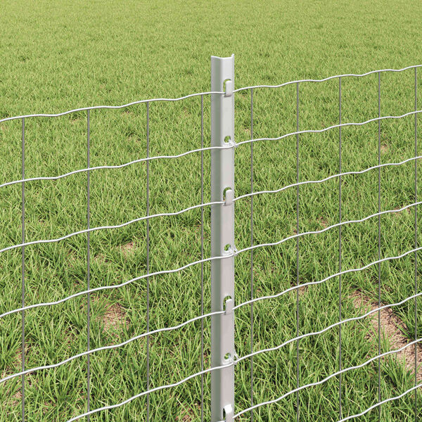 vidaXL Zaun mit Pfosten Silber 0,4 x 25 m Stahl