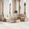 vidaXL Gartensofa-set mit Kissen 9 pcs Beige und Creme Polyrattan