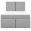 vidaXL Boxspringbett mit Matratze Hellgrau 140x190 cm Stoff
