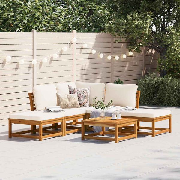 vidaXL 6-tlg. Garten-Lounge-Set mit Kissen Massivholz Akazie