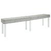 vidaXL Sitzbank Wei&szlig; 160x35x45 cm Natur Kubu Rattan & Massivholz Mahagoni