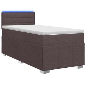 vidaXL Boxspringbett mit Matratze Dunkelbraun 90 x 200 cm Stoff