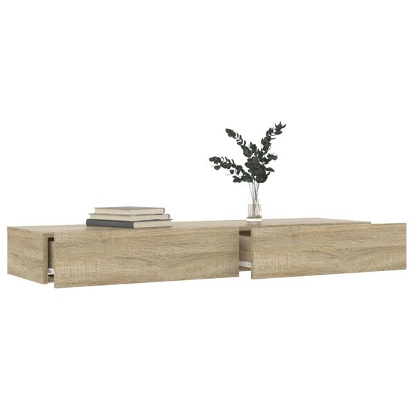 vidaXL TV-Schrank mit LED-Leuchten Sonoma-Eiche 120x35x15,5 cm