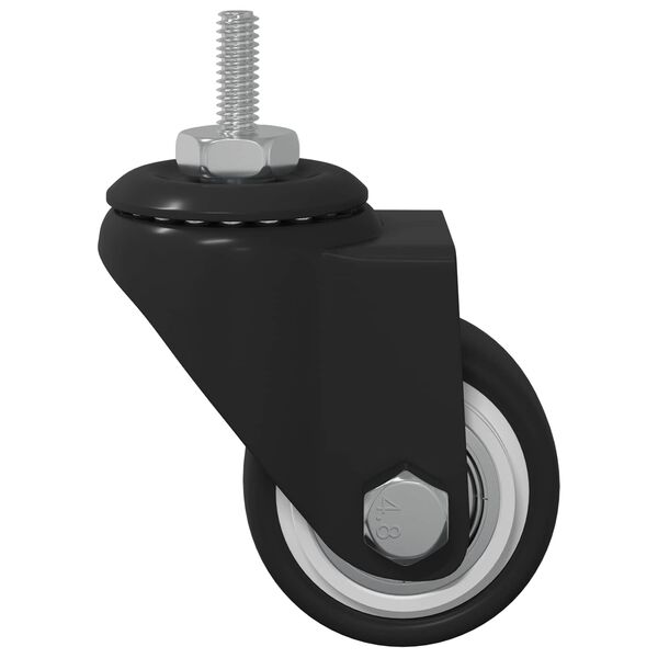 vidaXL Drehrolle 12 pcs Schwarz 40,4 x 40,4 x 19,7 mm Eisen und Nylon