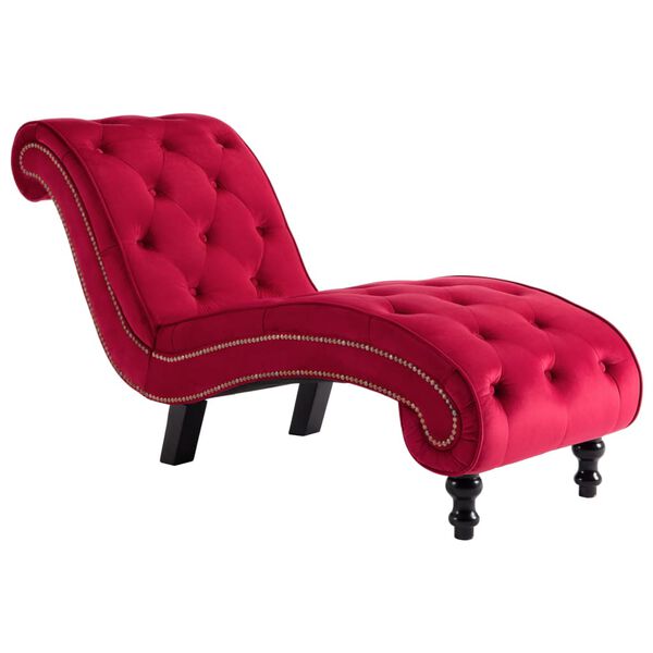 vidaXL Chaiselongue Rot Samt