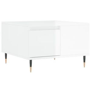 vidaXL Couchtisch Hochglanz-Wei&szlig; 55x55x36,5 cm Holzwerkstoff