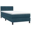 vidaXL Boxspringbett mit Matratze Dunkelblau 80x210 cm Samt
