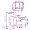 vidaXL 3-tlg. Badmöbel-Set Grau Sonoma Holzwerkstoff
