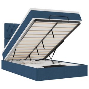vidaXL Ottoman-Bett mit Matratze Blau 120x190 cm Stoff