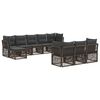 vidaXL Gartensofa-set 10 stk. 10-Sitzer Grau Poly-Rattan