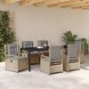 vidaXL Garten Essgruppe 7 pcs Beige und Hellgrau Poly-Rattan