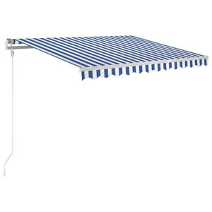 vidaXL Markise Automatisch Einziehbar 300x250 cm Blau und Wei&szlig;