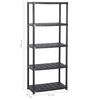 vidaXL Lagerregal 5-Tier Schwarz 71x38x170 cm Kunststoff