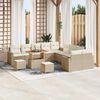 vidaXL Garten-Sofa-Set mit Kissen mit Speicher 13 pcs Beige und Creme