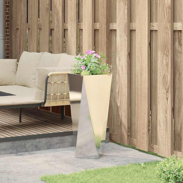 vidaXL Pflanzk&uuml;bel Silber 30 x 30 x 75 cm Edelstahl