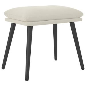vidaXL Fu&szlig;hocker Cremewei&szlig; 45x29,5x35 cm Samt