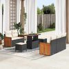 vidaXL Gartensofa-set mit Kissen 10 pcs Schwarz und Creme Poly-Rattan