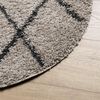 vidaXL Shaggy-Teppich PAMPLONA Hochflor Modern Beige Anthrazit Ø 100cm