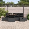 vidaXL Garten-Sofa-Set 6 pcs Schwarz Poly-Rattan