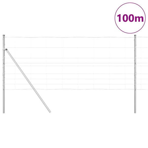 vidaXL Zaunpfosten Galvanisiert 100 x 1 m Stahl