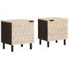 vidaXL Nachttisch 2 stk. Wei&szlig; 40 x 33 x 46 cm Massivholz Mango