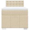 vidaXL Boxspringbett mit Matratze Creme 90x200 cm Stoff