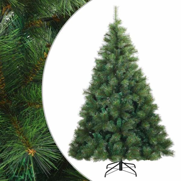 vidaXL Künstlicher klappbarer Weihnachtsbaum Grün 180 cm PVC, Stahl