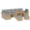 vidaXL Gartensofa-set 10 stk. Beige Poly-Rattan