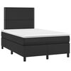 vidaXL Boxspringbett mit Matratze & LED Schwarz 120x200 cm Kunstleder