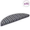 vidaXL Selbstklebende Treppenschoner 15 pcs Grau 56 x 17 x 3 cm