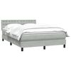 vidaXL Boxspringbett mit Matratze Hellgrau 140x210 cm Samt