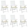 vidaXL Gartenstuhl-Kissen 6 Stk. Creme 50x50x4 cm Oxford-Gewebe