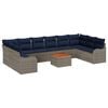 vidaXL Gartensofa-set 11 stk. Grau Poly-Rattan
