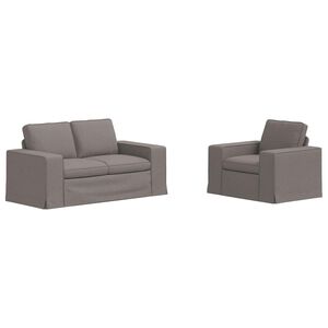 vidaXL Sofa 2 pcs Taupe 182 x 80 x 82 cm Stoff