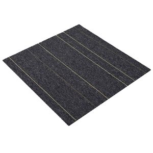 vidaXL Teppichfliese Dunkelgrau mit Streifen 50 x 50 cm 20 stk.