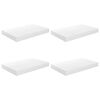 vidaXL Schweberegale 4 Stk. Hochglanz-Wei&szlig; 40x23,5x3,8 cm MDF