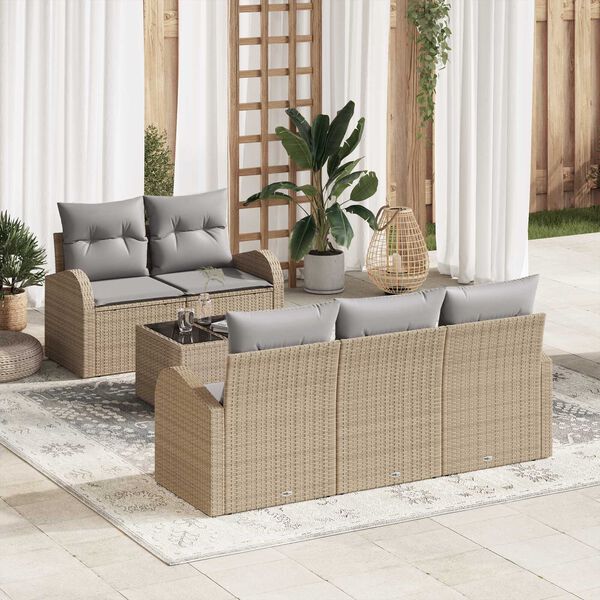 vidaXL Gartensofa-set Beige 55 x 55 x 37 cm Poly-Rattan