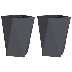 vidaXL Pflanzk&uuml;bel 2 pcs Anthrazit 50 x 50 x 75 cm Stahl