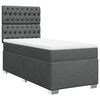 vidaXL Boxspringbett mit Matratze Dunkelgrau 90x190 cm Stoff