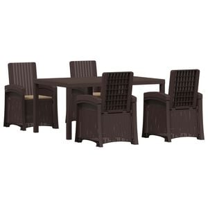 vidaXL Garten Essgruppe 5 stk. Braun und Taupe PP