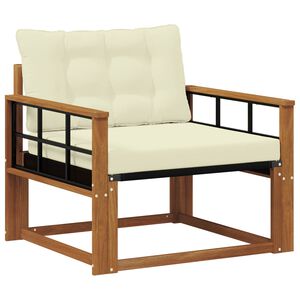 vidaXL Outdoor-Sofagarnitur Massives Akazienholz und Textilene Natur