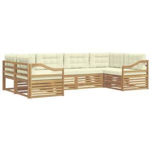 vidaXL Outdoor-Sofagarnitur 6 stk. Wei&szlig; und Creme Polyester