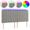 vidaXL LED Kopfteil Hellgrau 160x5x118/128 cm Samt