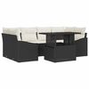 vidaXL Gartensofa-set 7 Stk. Schwarz und Creme Poly-Rattan