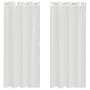 vidaXL Voile Vorh&auml;nge mit &Ouml;sen 2 Stk. Wei&szlig;